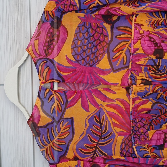 Farm Rio Print Ruffled  Multicolor Women's Dress - Picture 7 of 10